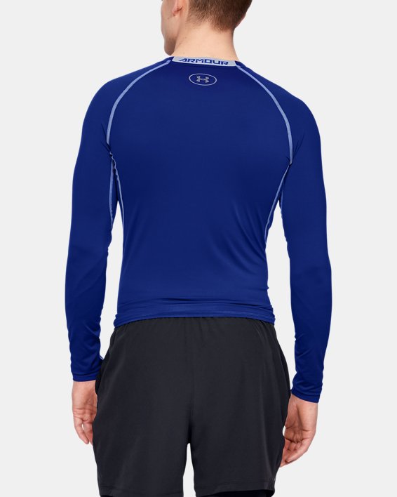 Men's UA HeatGear® Armour Long Sleeve Compression Shirt, Blue, pdpMainDesktop image number 1